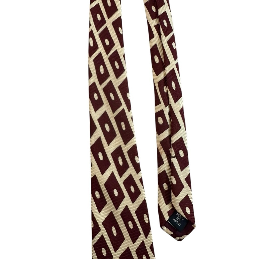 Polo by Ralph Lauren Silk Men's Burgundy Cream Neck Tie Size 4 x 57